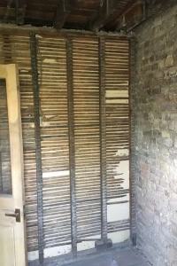 Existing studwork & laths
