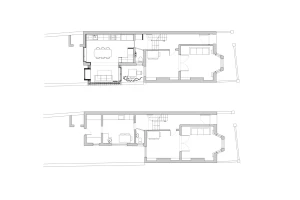 Existing & proposed ground floor plans