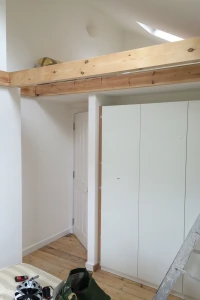 Exposed ceiling joists