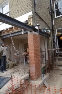 New steelwork & masonry pier