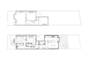 Existing & proposed lower ground floor plans