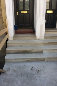 New cast concrete steps