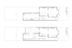 Existing & proposed ground floor plans