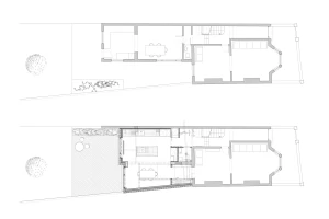 Existing & proposed ground floor plans