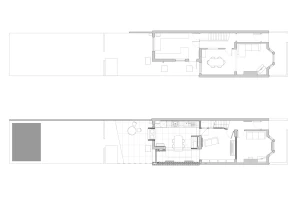 Existing & proposed ground floor plans