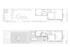 Existing & proposed first floor plans