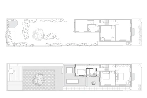 Existing & proposed first floor plans