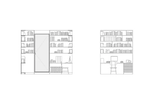 Built-in bookshelves
