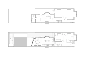 Existing & proposed ground floor plans