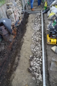 Footings for new path