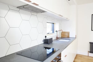 Integrated extract fan & pelmet light detail