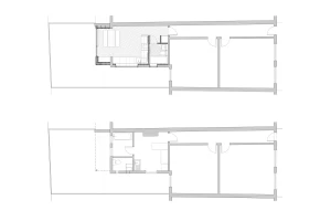 Existing & proposed ground floor plans