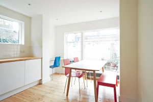 Open plan kitchen, dining & study