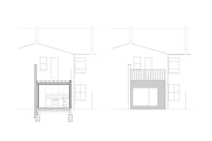 Extension section & rear elevation
