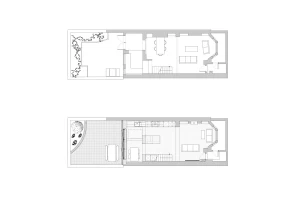 Existing & proposed lower ground floor plans
