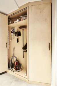 Birch ply cleaning cupboard