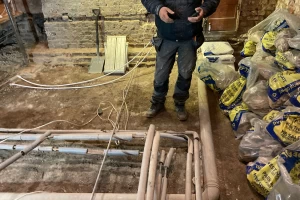 Existing suspended timber floor removed