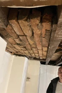 Floating brick hearth