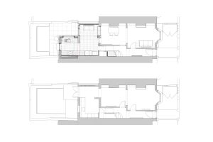 Existing & proposed ground floor plans