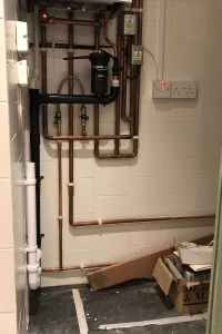 New boiler cupboard & plumbing